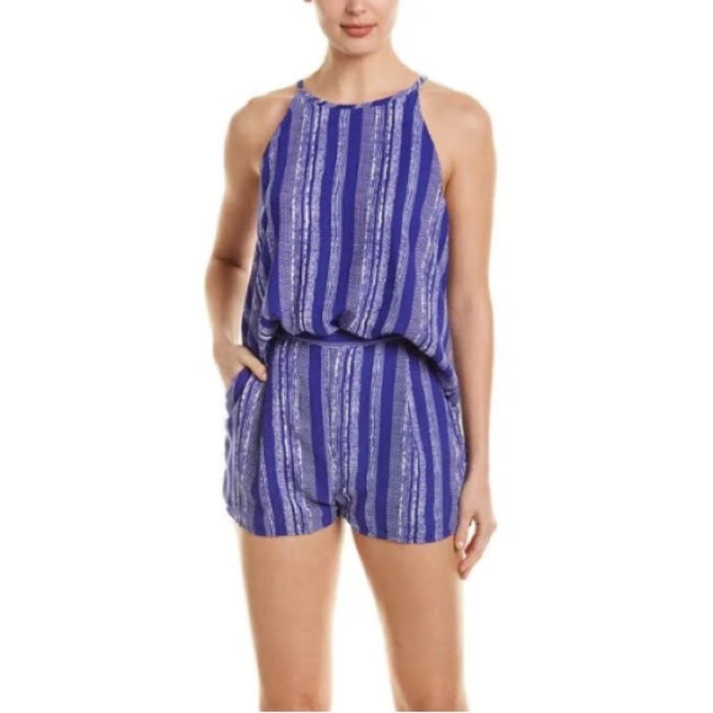 NWT ANTHROPOLOGIE X IF BY SEA SHORT ROMPER BLUE